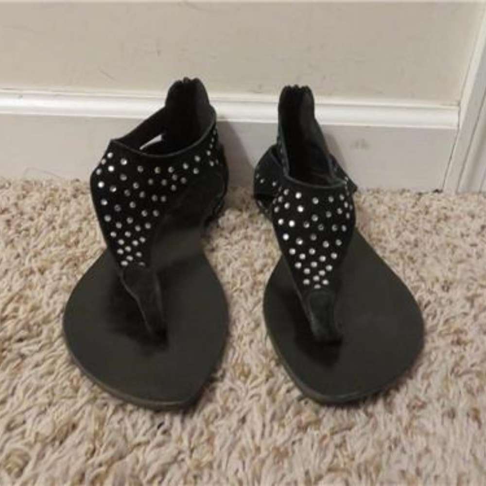 RINALDI BLACK SUEDE BACK ZIP-UP SANDALS  39/9